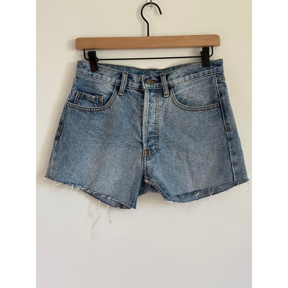 J. Galt Denim Shorts S Light Wash Boho High Waisted Cut Off Frayed Hem Summer